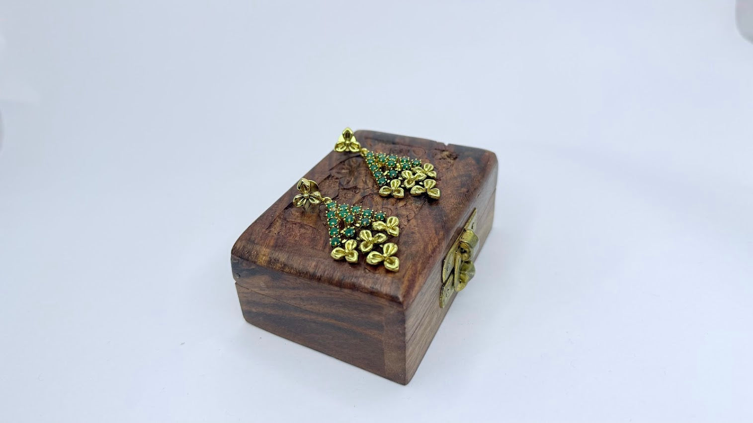 Golden Green Earrings