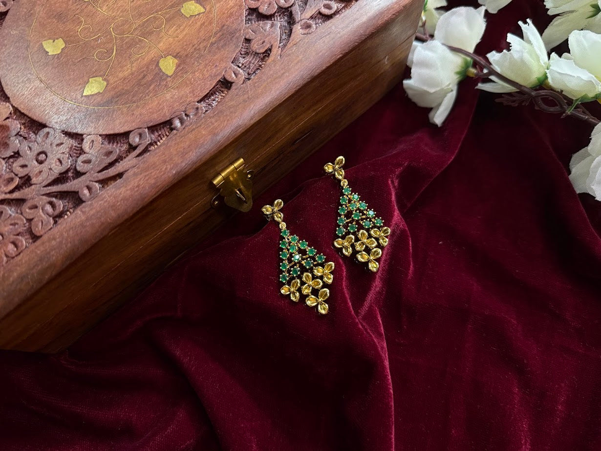Golden Green Earrings