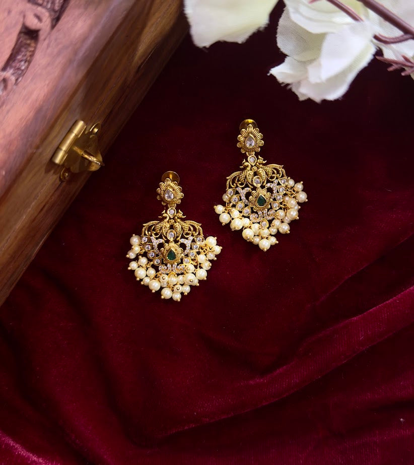 Peacock Pearls Earrings