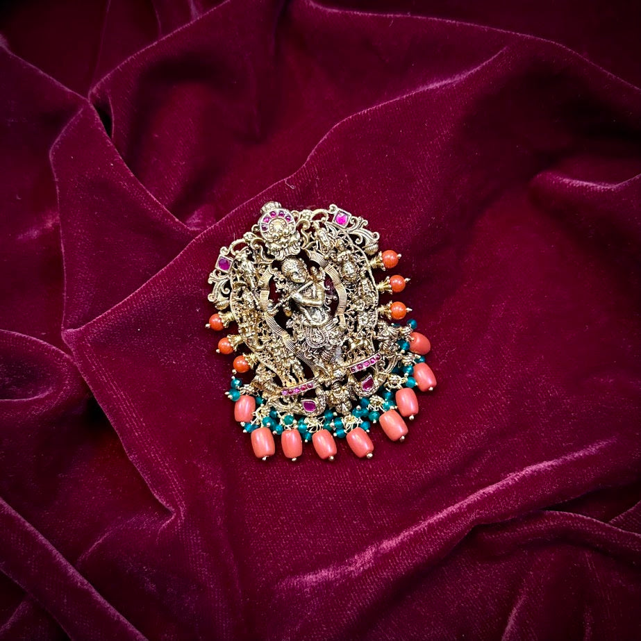 Coral with Krishna Pendant