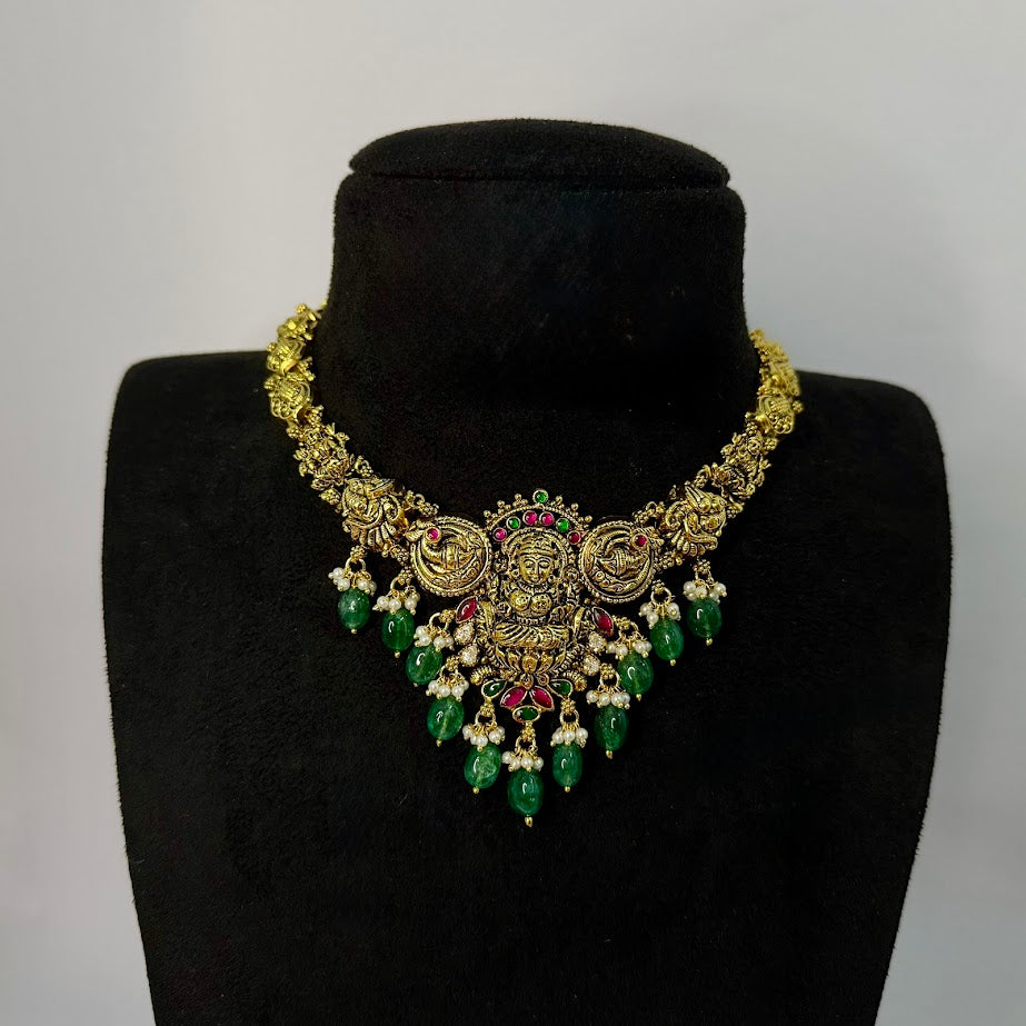 Mahalakshmi Temple Design Short Necklace