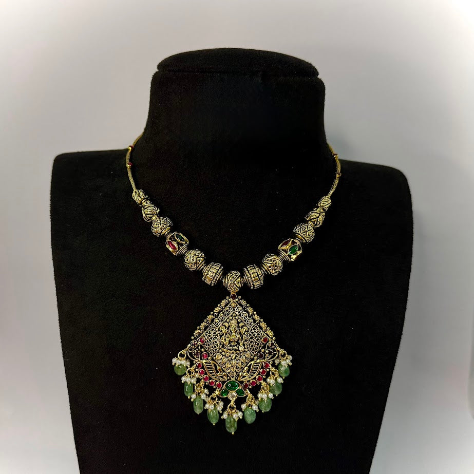Lakshmi Motif Gundu Necklace