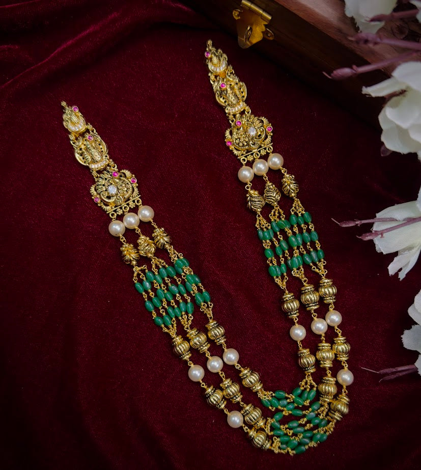 Green Stone Three Layer Mala