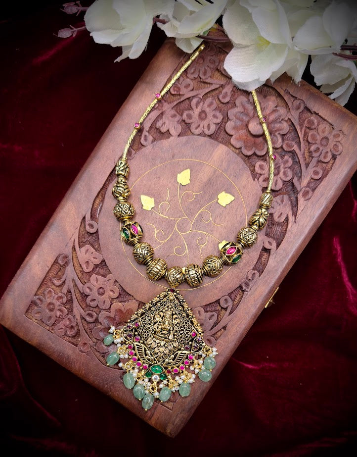 Lakshmi Motif Gundu Necklace
