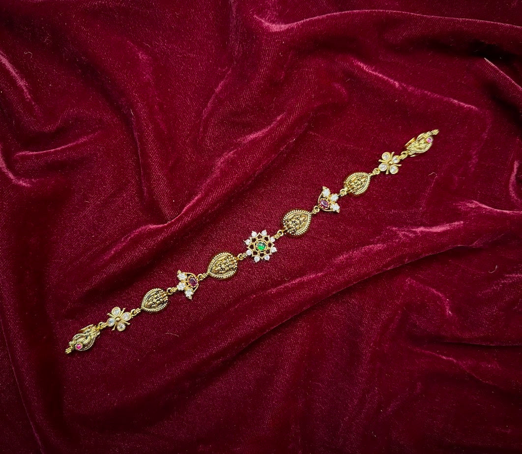 Simple Lakshmi and Floral Design Necklace