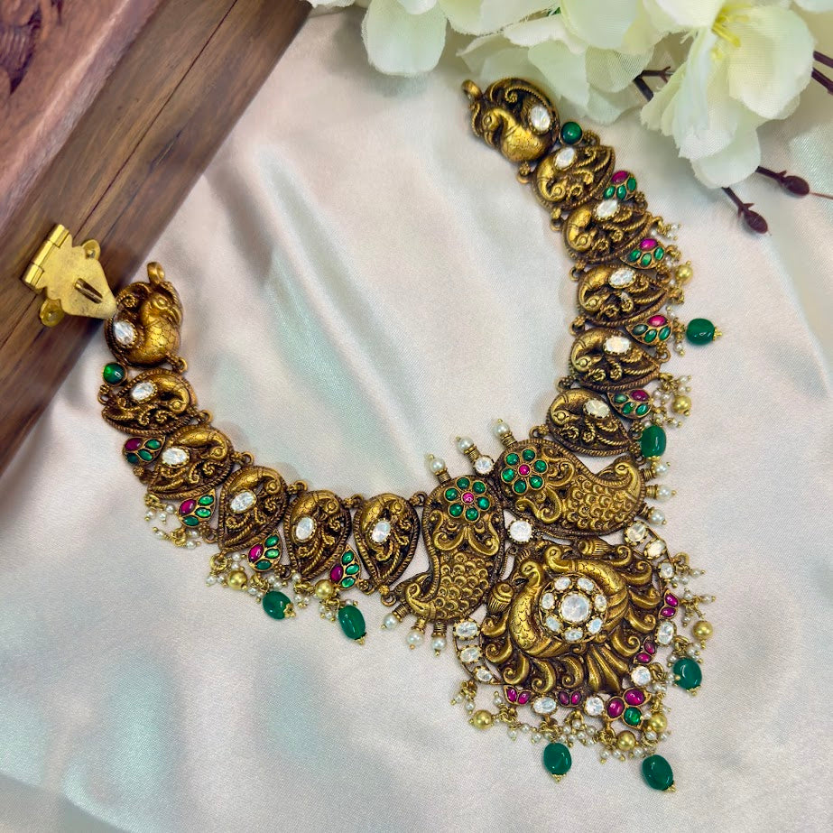 Padma Vaibhava Temple Design Necklace