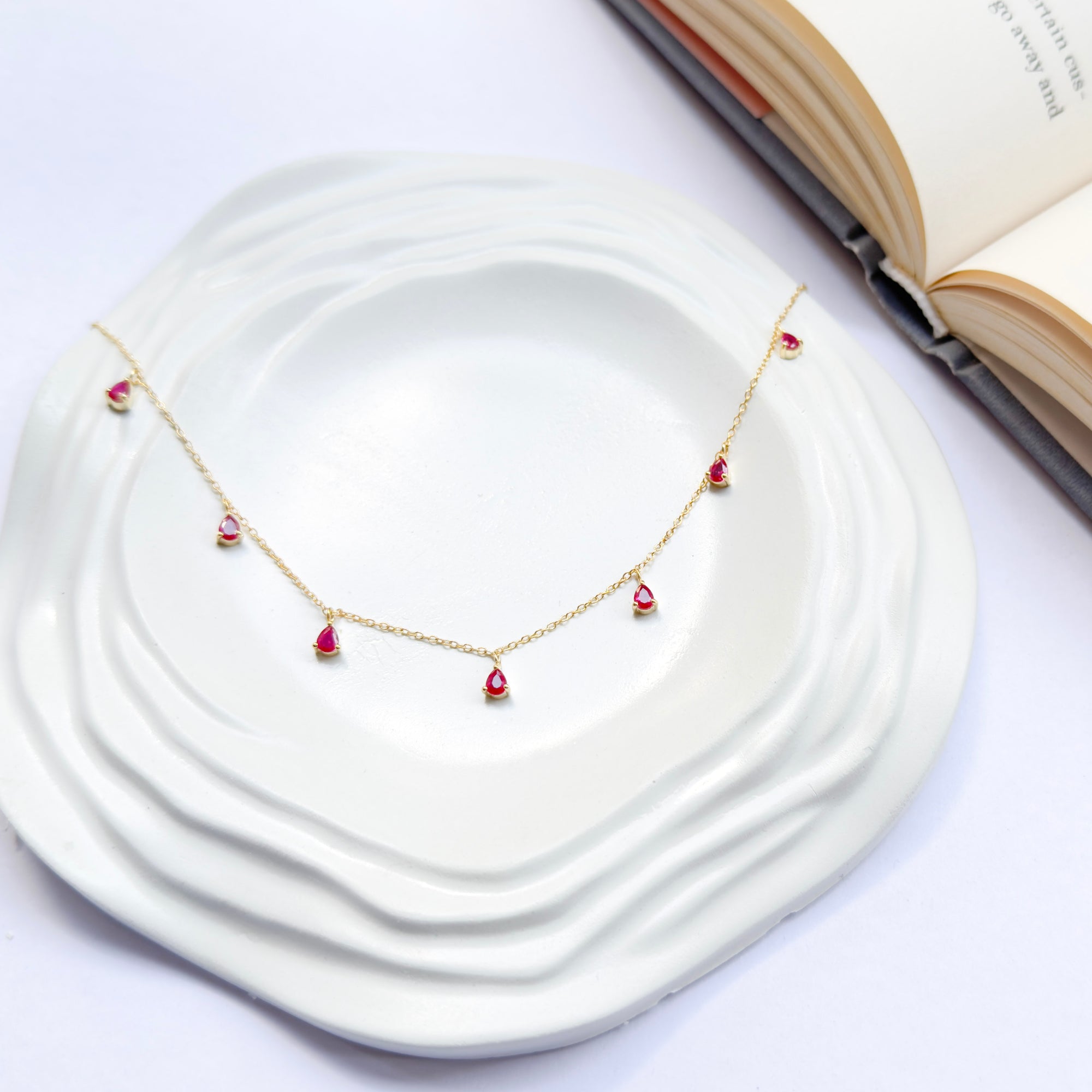 Ruby Drops Necklace