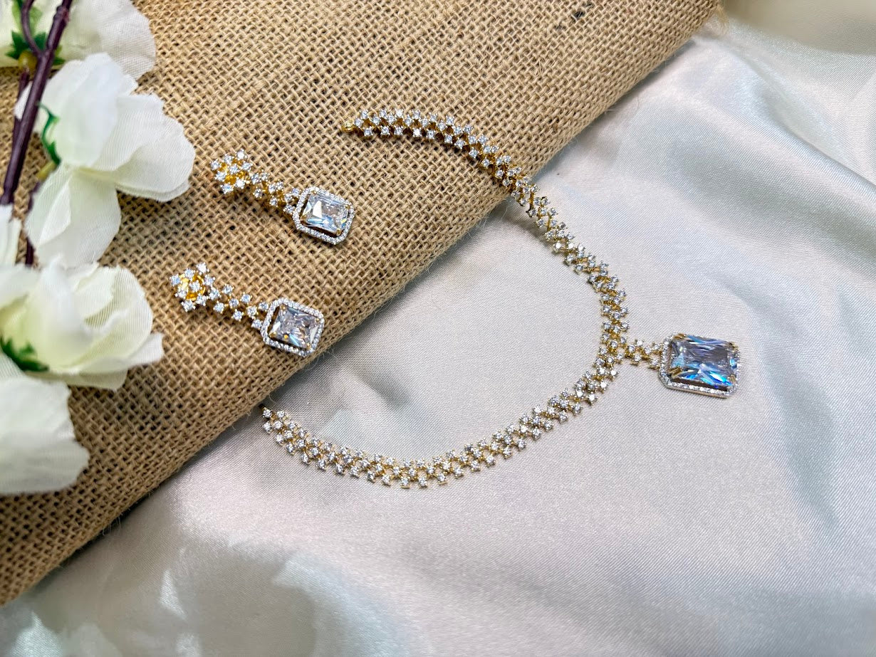 Crystal Grace White Stone Necklace