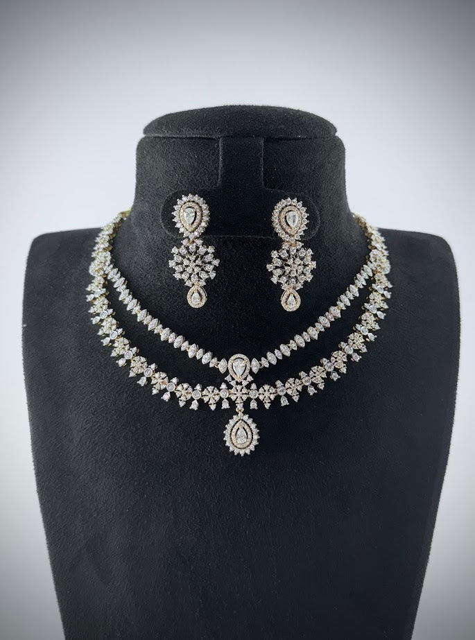 Moonlit Layers Diamond Design Necklace