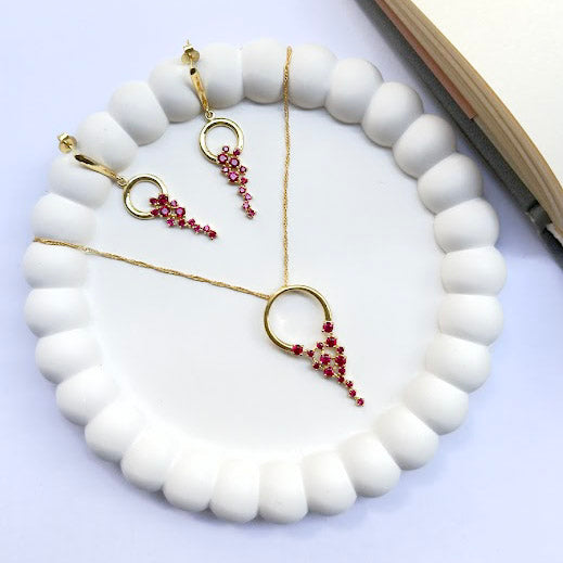 Ruby Rain Necklace set